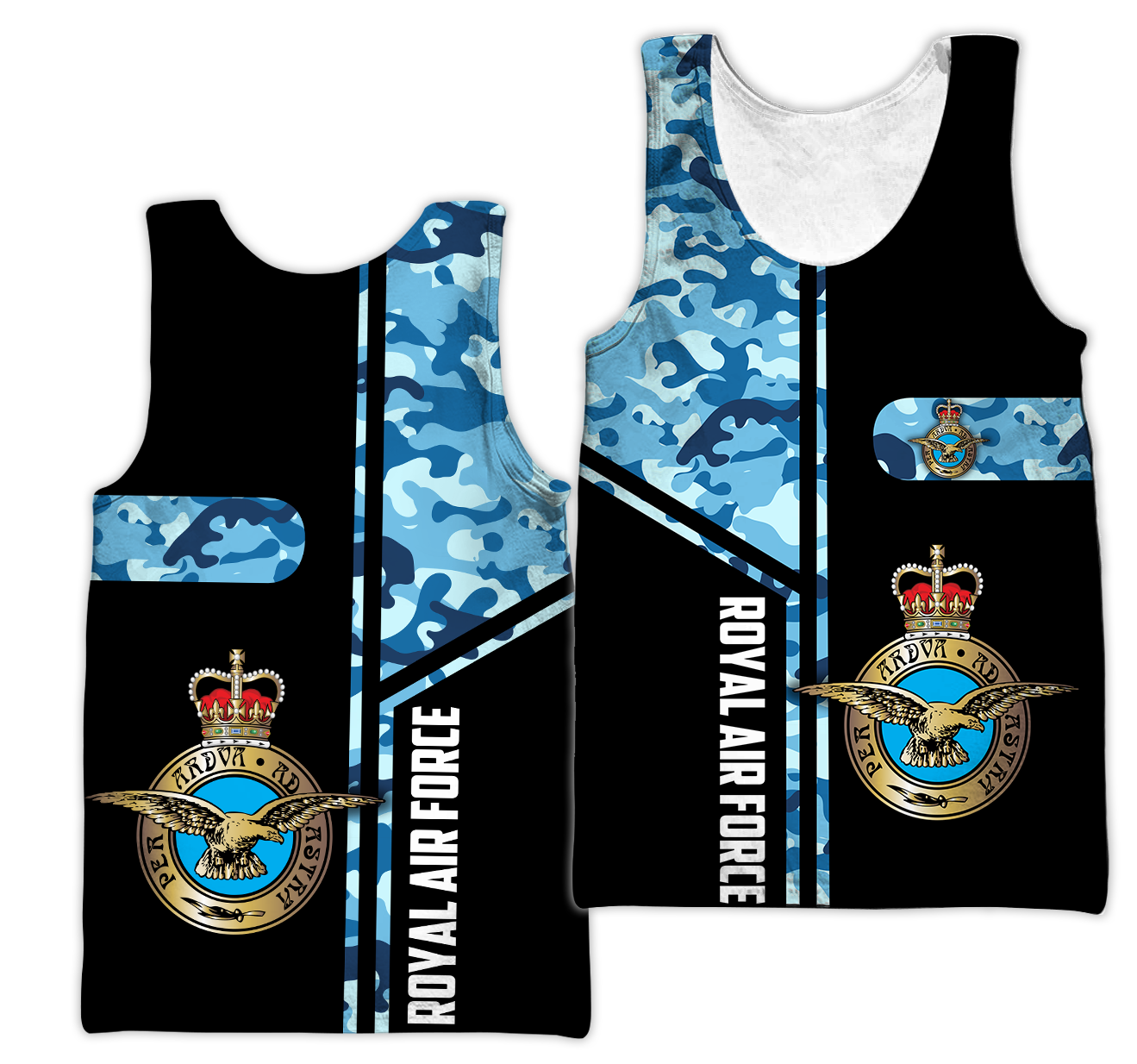 Custom name British Air Force Camo 3D Design print shirts