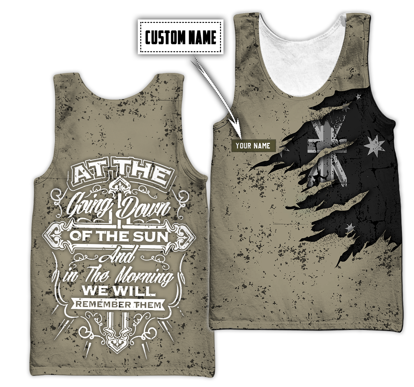 Custom name Australian Army Camo 3D Design Print Shirts