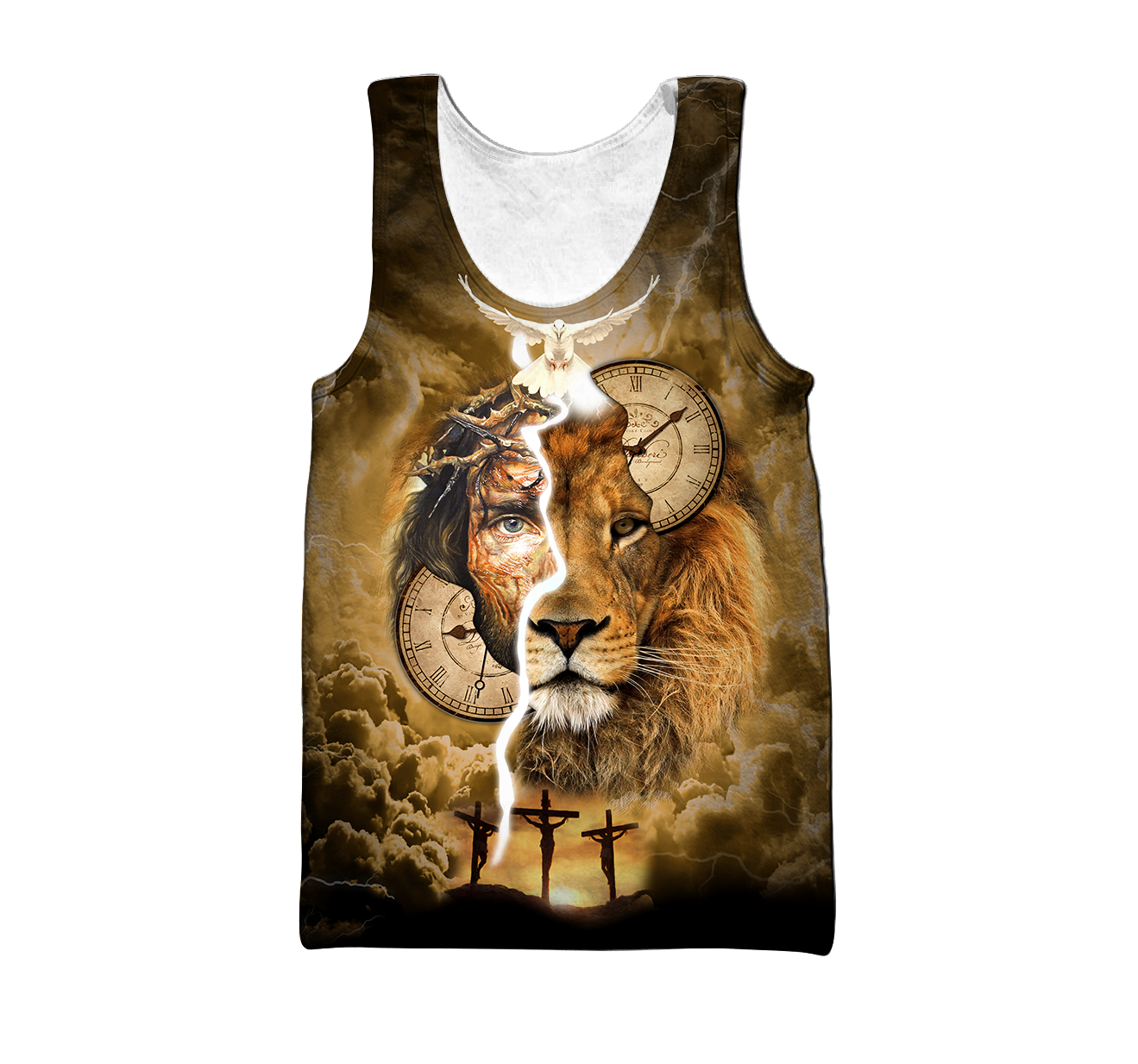 Failth Over Fear Lion Jesus 3D All Over Printed Shirts TNA22032101