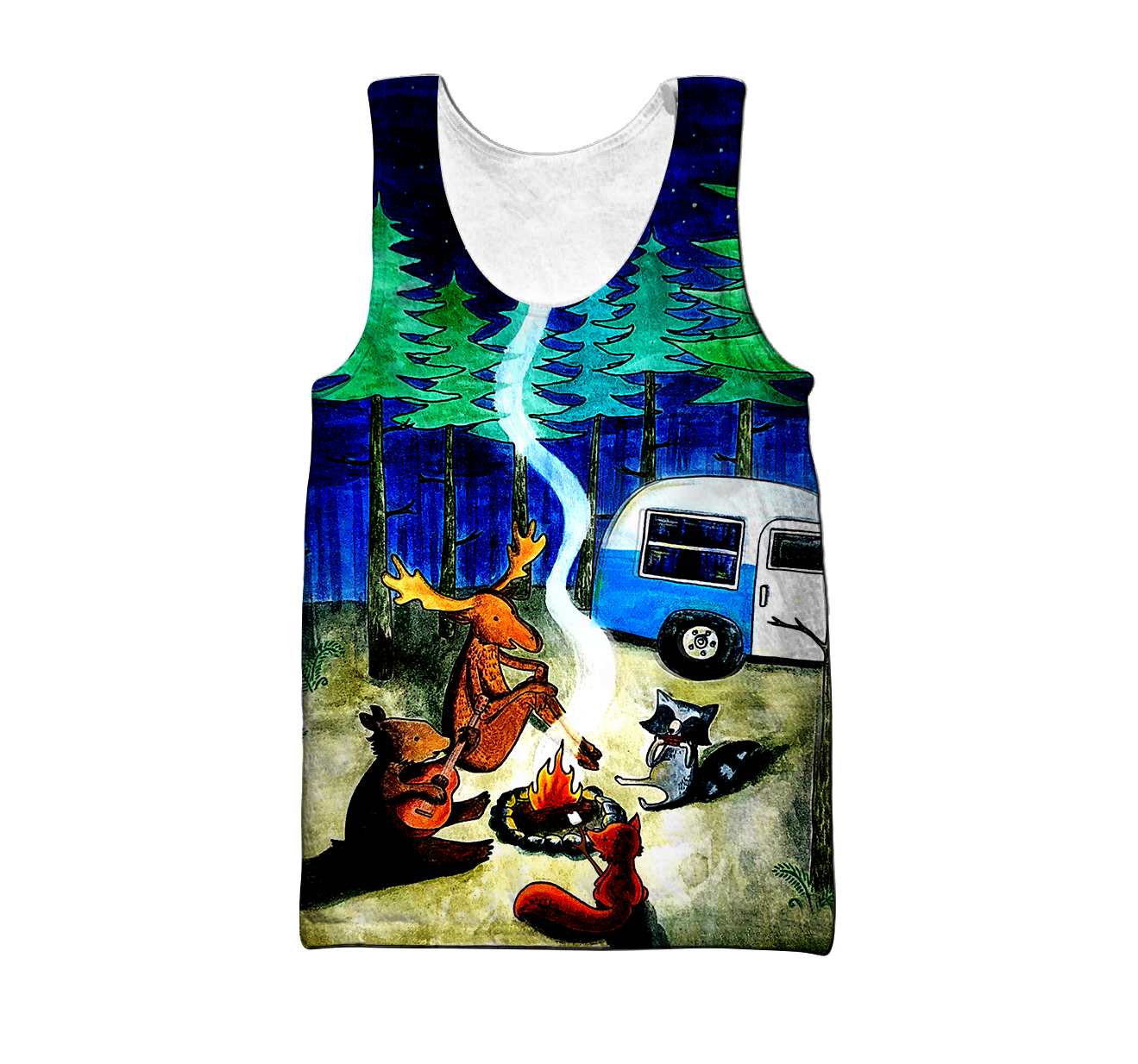 Camping 3D All Over Printed Unisex Shirts Starry Night Camping