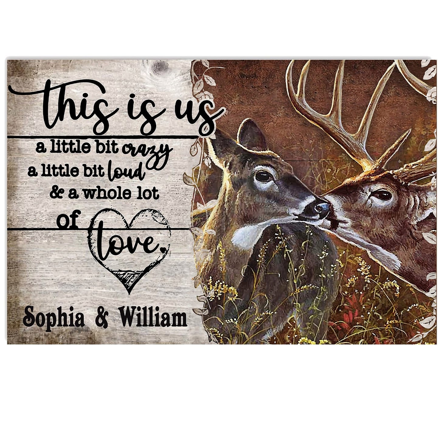 Deer Hunting Custom Name 3D All Over Printed Poster Horizontal