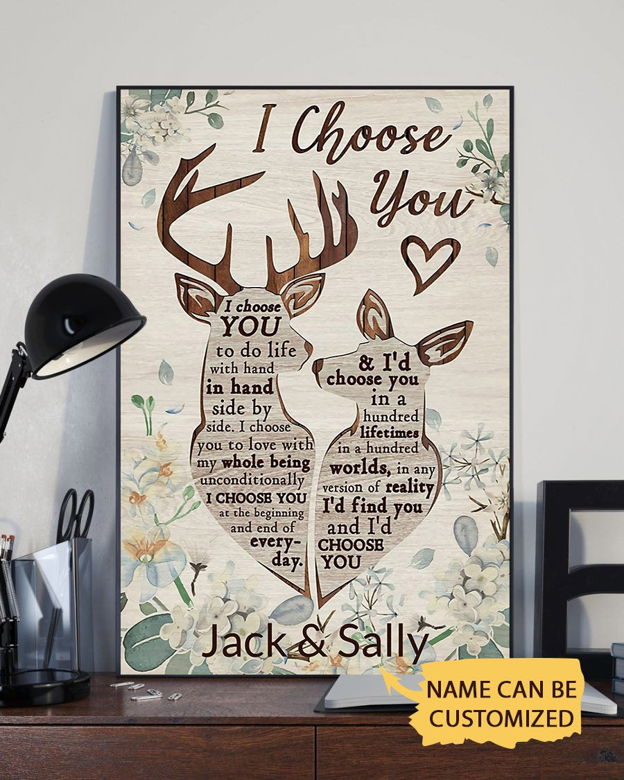Deer I Choose You 3D All Over Printed Poster Vertical