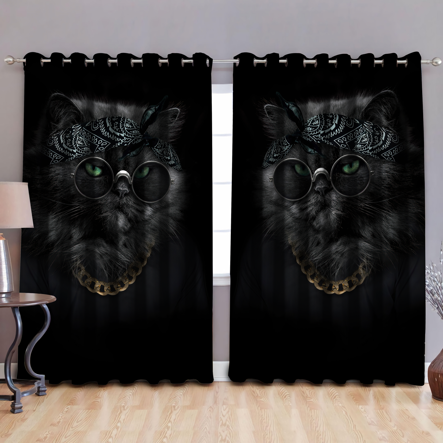 Gangster Cat Window Curtains MH12012106
