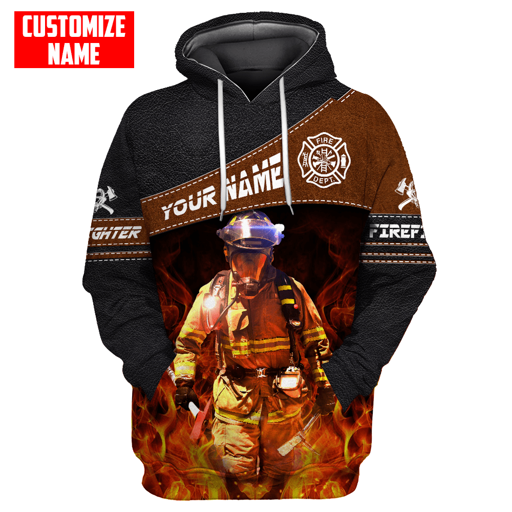 Customized Name Firefighter 3D All Over Printed Unisex Shirts