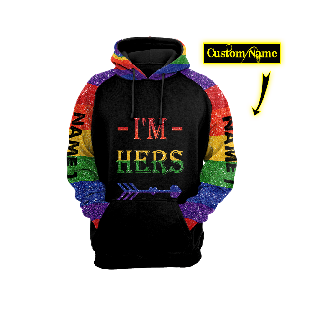Love Gift Couple RAINBOW All Over Printed Unisex Shirts 2N Custom Name XT
