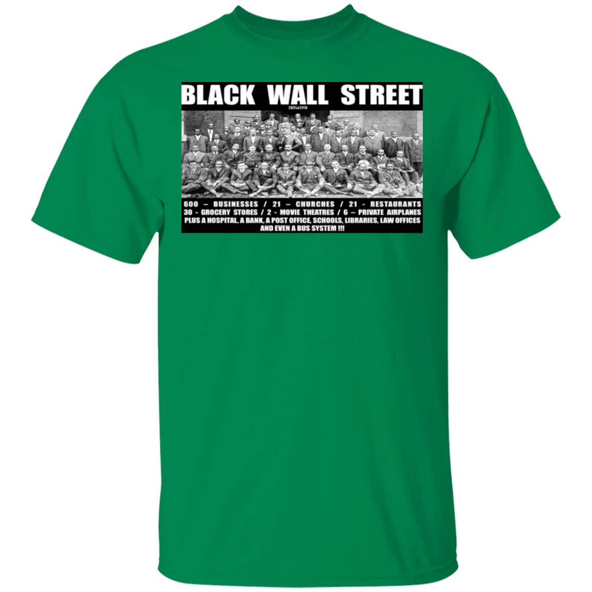 Black Wall Street T Shirts Black History-T-Shirts-CustomCat-Turf Green-S-Vibe Cosy™