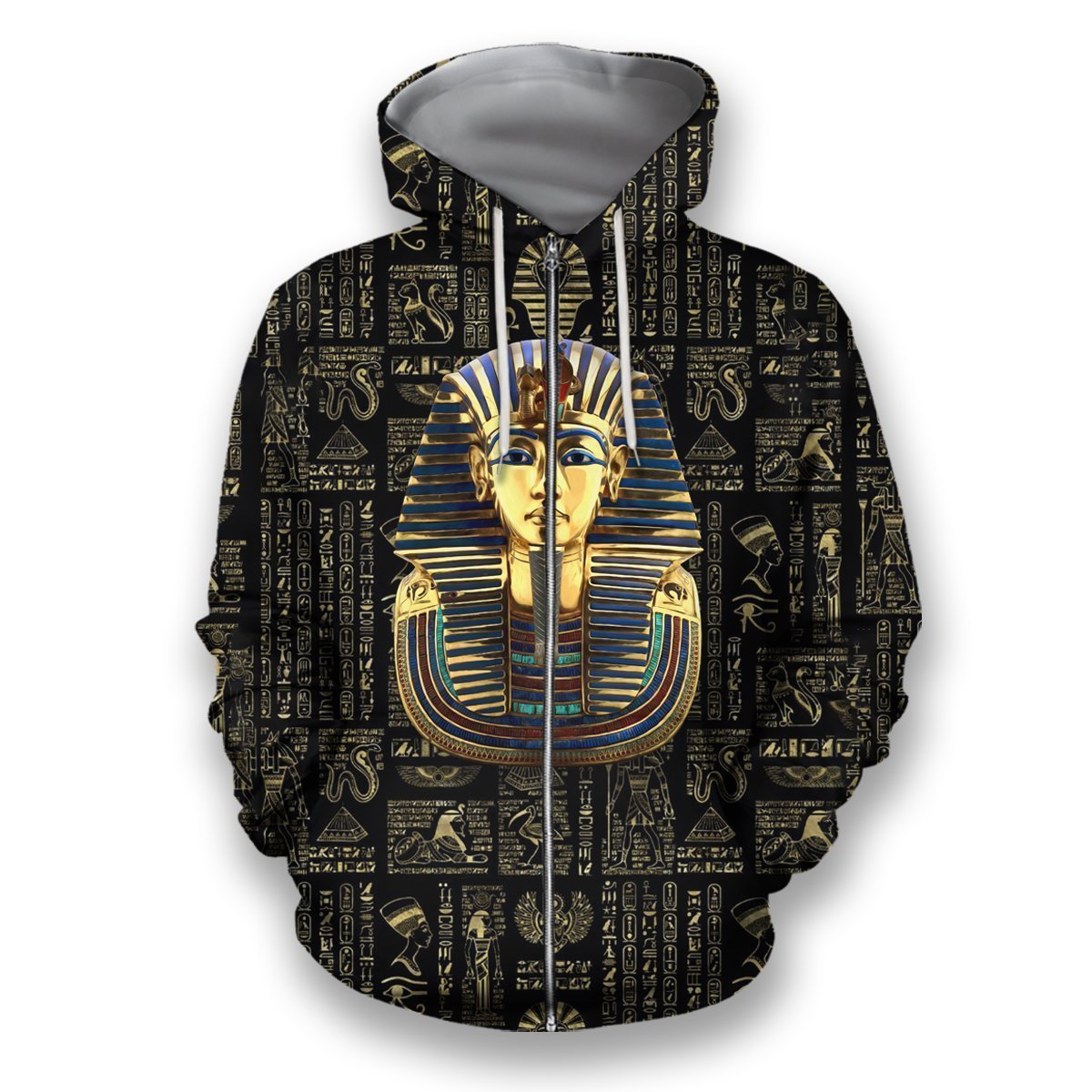 All Over Printed Egyptian Shirts-Apparel-HbArts-Zip-Hoodie-S-Vibe Cosy™