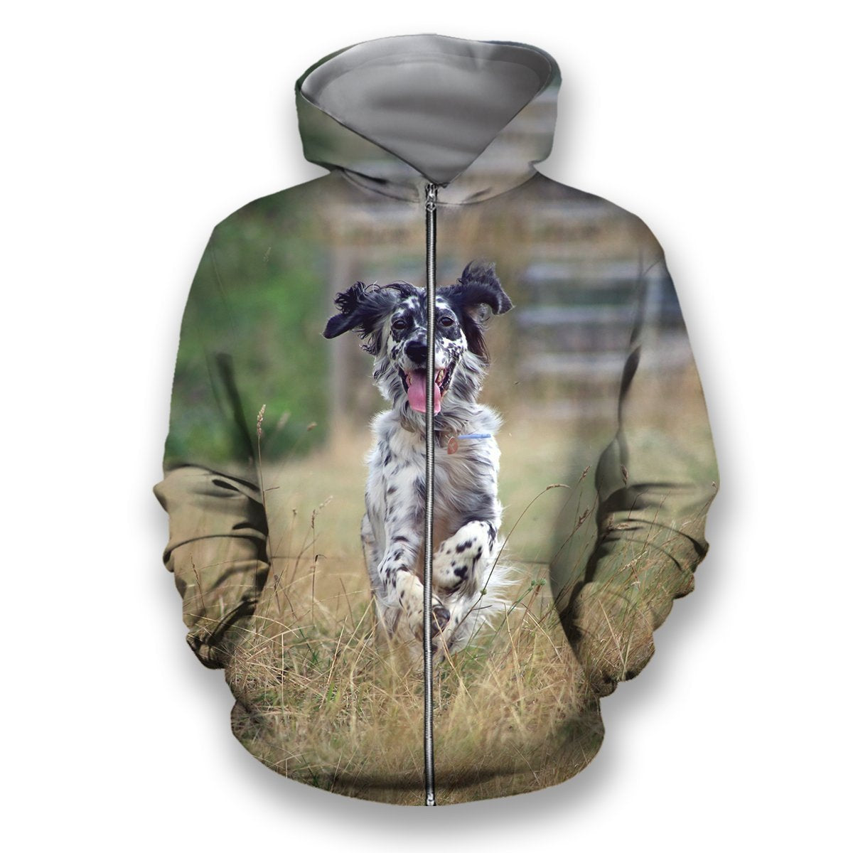 All Over Print English Setter-Apparel-HbArts-Zipped Hoodie-S-Vibe Cosy™