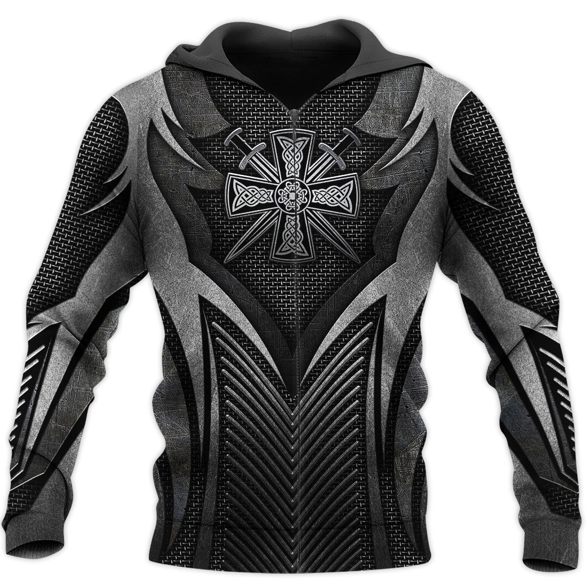 Irish Armor Warrior Chainmail 3D All Over Printed Shirts For Men and Women TT280204-Apparel-TT-Zipped Hoodie-S-Vibe Cosy™