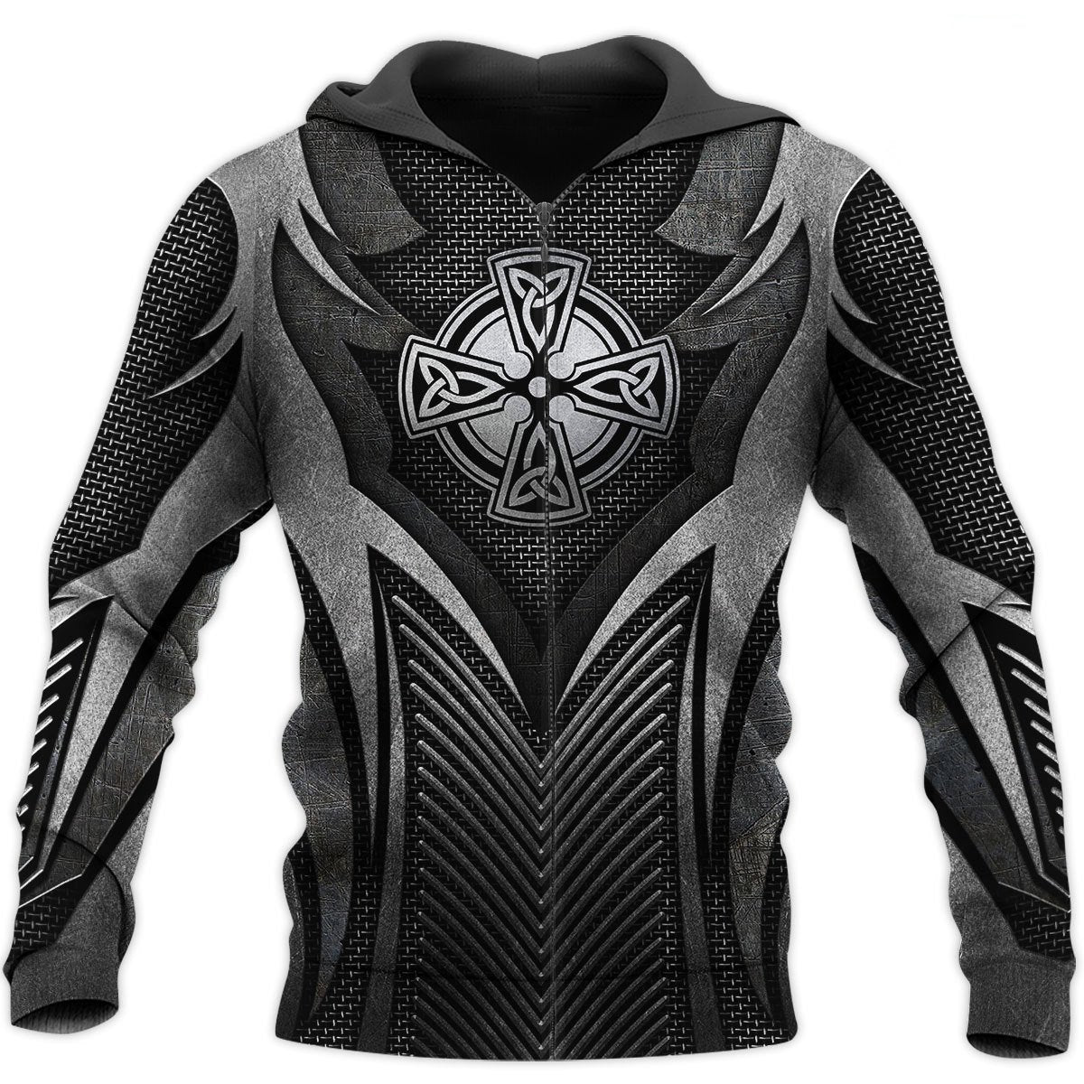 Irish Armor Warrior Chainmail 3D All Over Printed Shirts For Men and Women TT280206-Apparel-TT-Zipped Hoodie-S-Vibe Cosy™