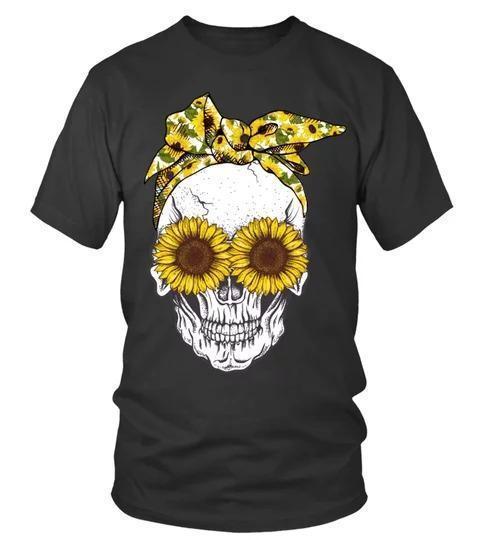 Limited Sunflower and skull HC0703-Apparel-Huyencass-T-Shirt-S-Vibe Cosy™