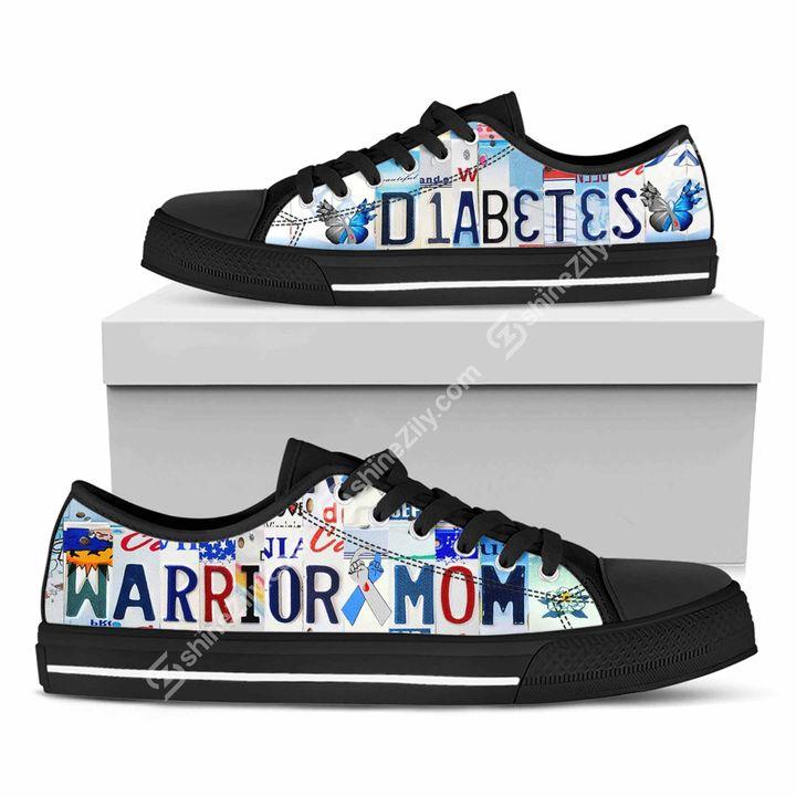 Diabetes warrior mom low top shoes HG2201-HG-Black-EU36 (US6)-Vibe Cosy™