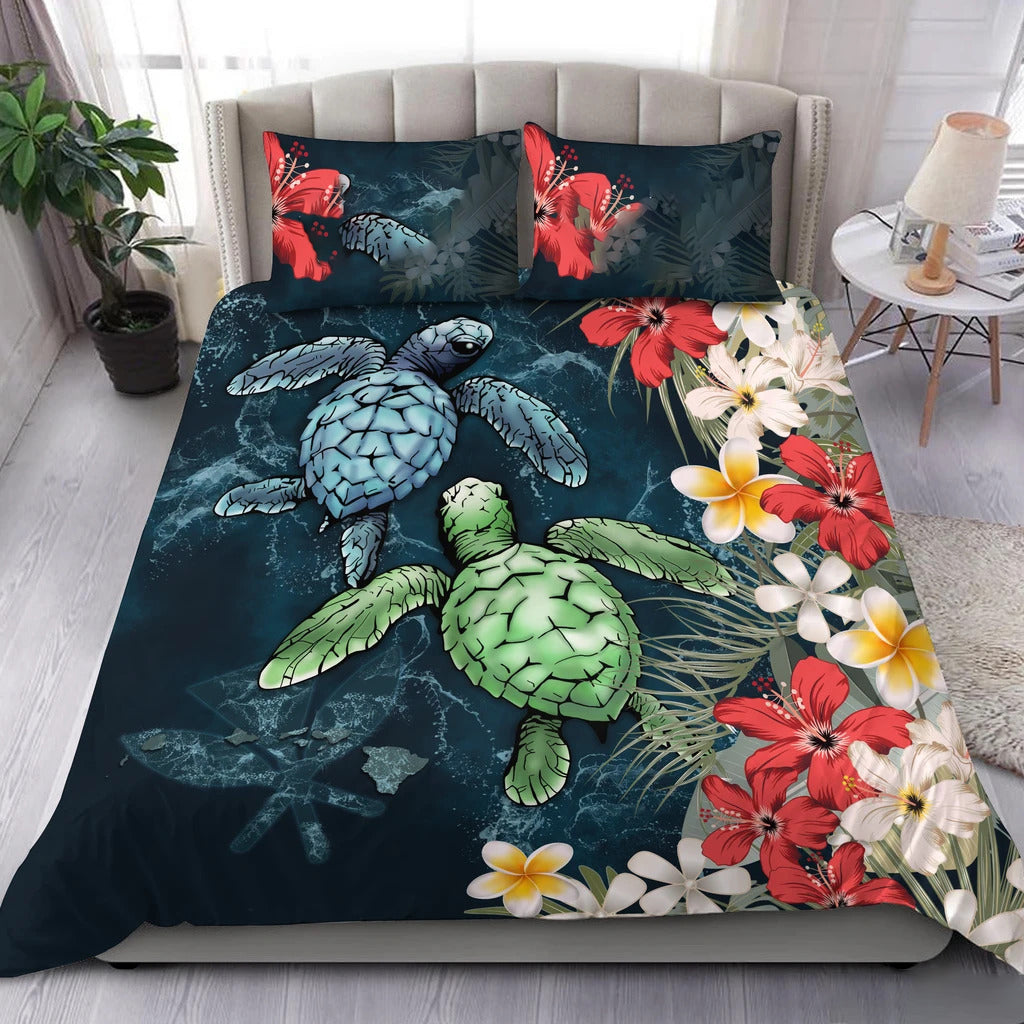 Kanaka Maoli (Hawaiian) bedding set, sea turtle tropical hibiscus and plumeria HG52200-HG-US Twin-Vibe Cosy™