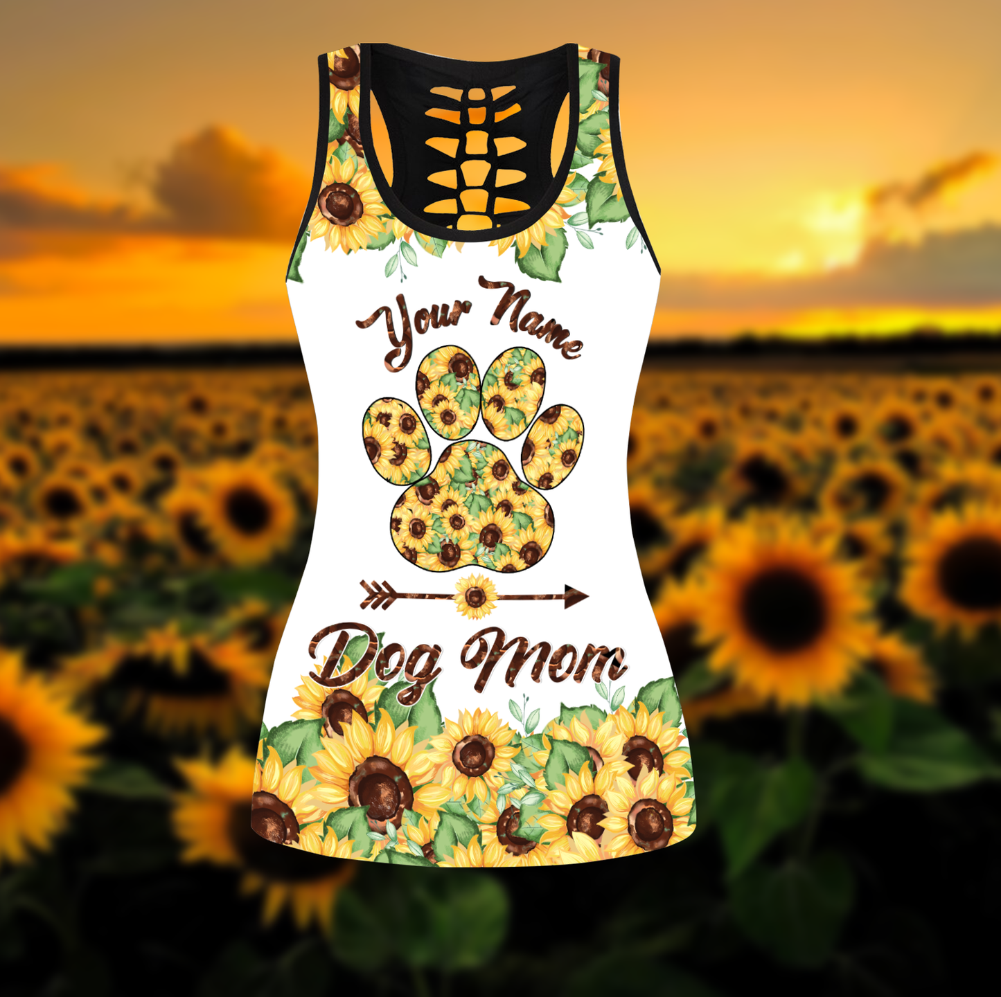 Dog mom hollow tank & leggings combo