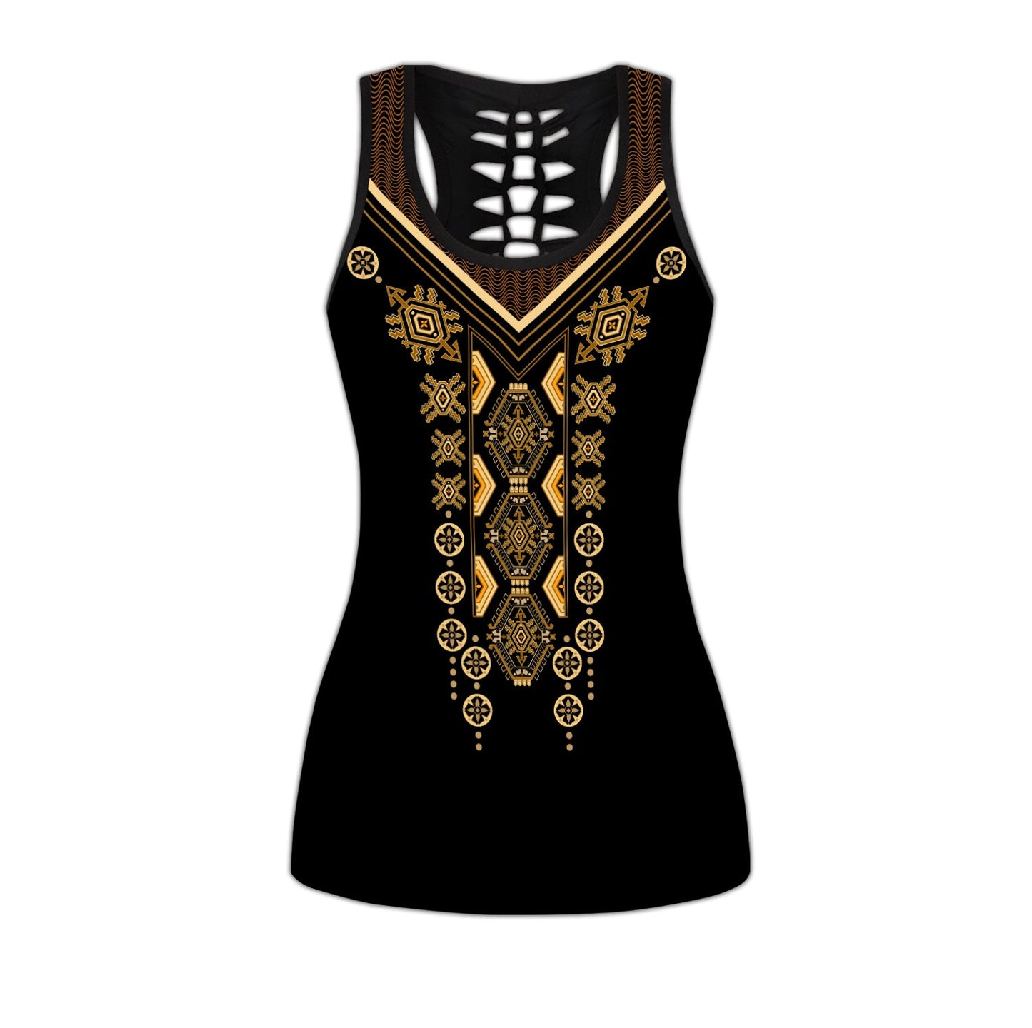 African Traditional Pattern 3D Over Printed Legging & Tank top ML