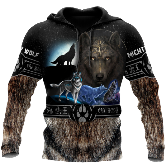 All Over Printed Viking Mighty Wolf Hoodie MEI09152005-MEI