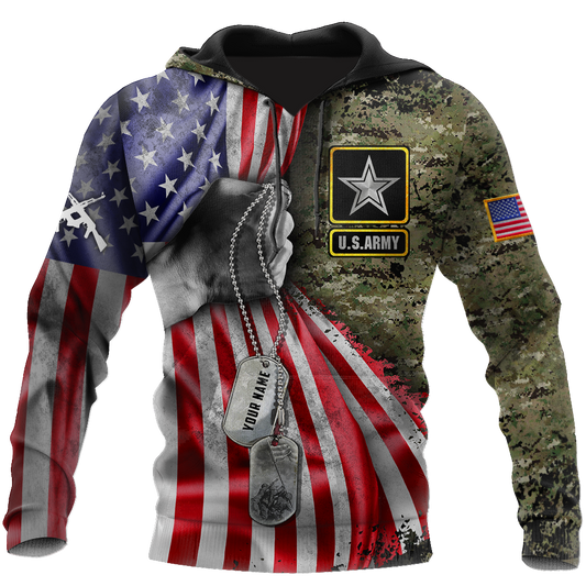US Army tag Custom name 3D shirts for men and women