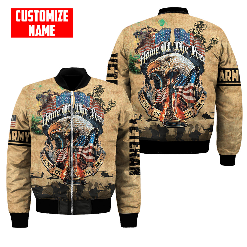 U.S Army veteran Home Free custom name design 3d print shirts
