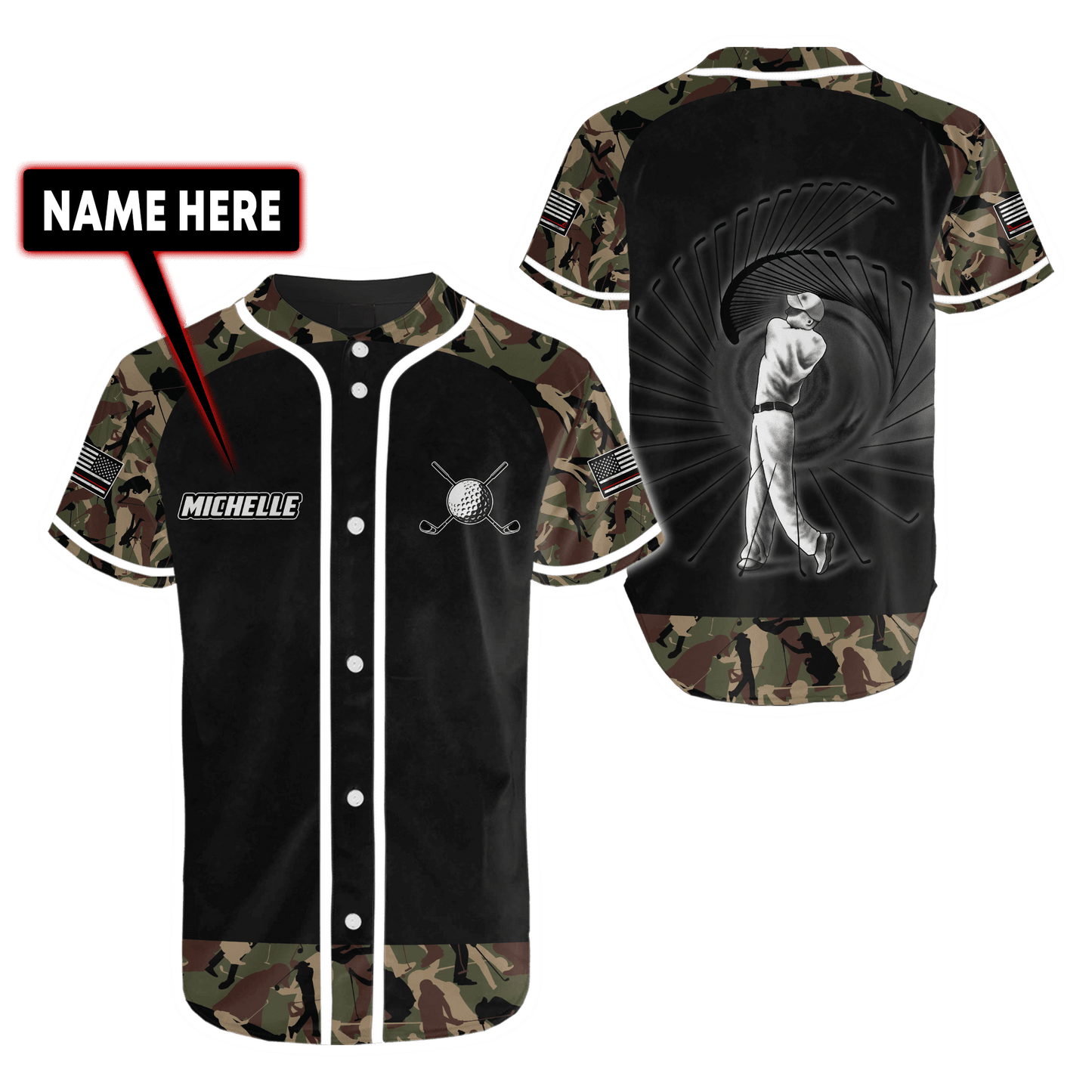 Custom Name XT Golf 3D Printed Shirts