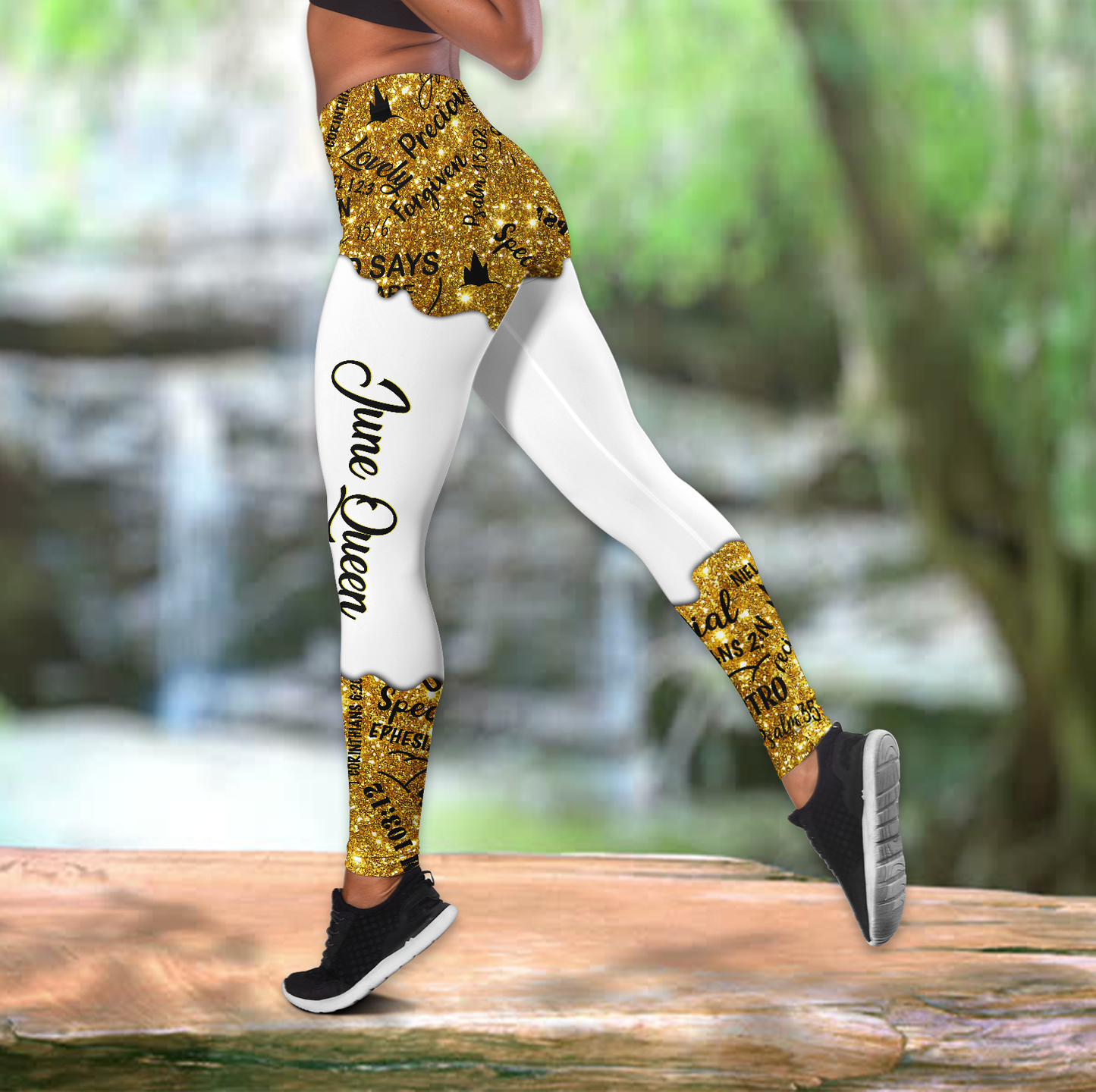 June Queen Black Gril Combo Legging + Tank Top