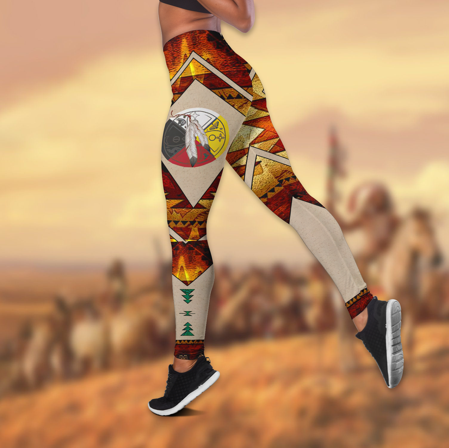 Native American 3D All Over Printed Legging + Hollow Tank