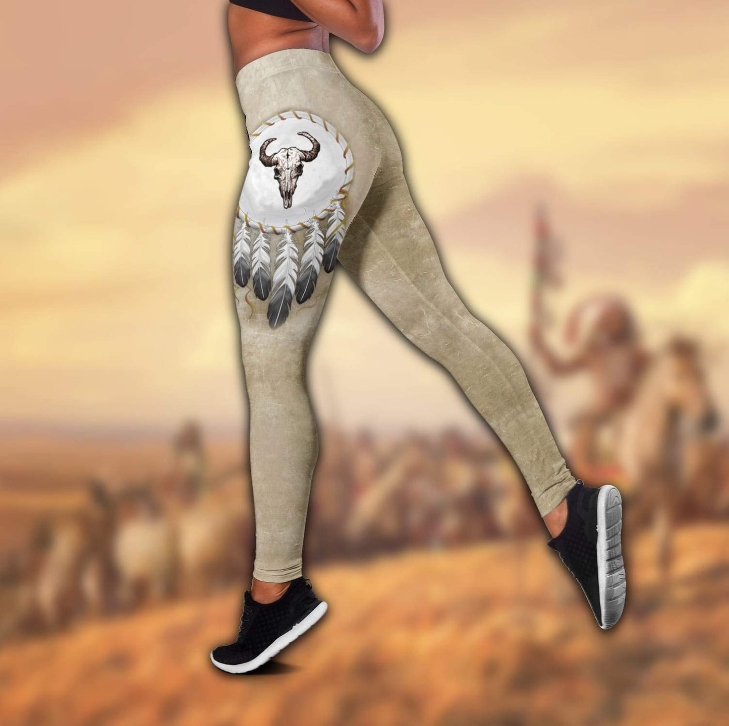 Native American 3D All Over Printed Legging + Hollow Tank