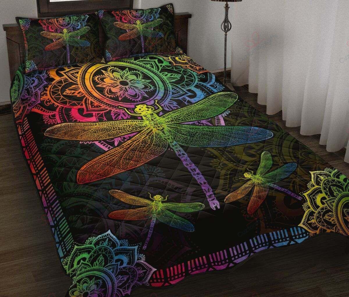 Mandala Dragonfly Quilt Bed Set By ML-Quilt-ML-King-Vibe Cosyβ’
