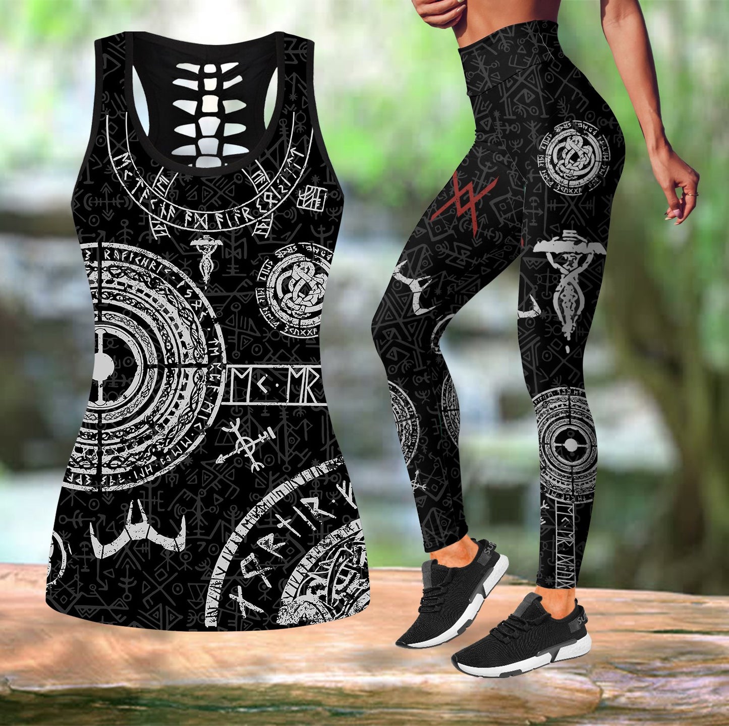 Vikings Tattoo Style Combo Tank + Legging-Apparel-HP Arts-S-S-Vibe Cosy™