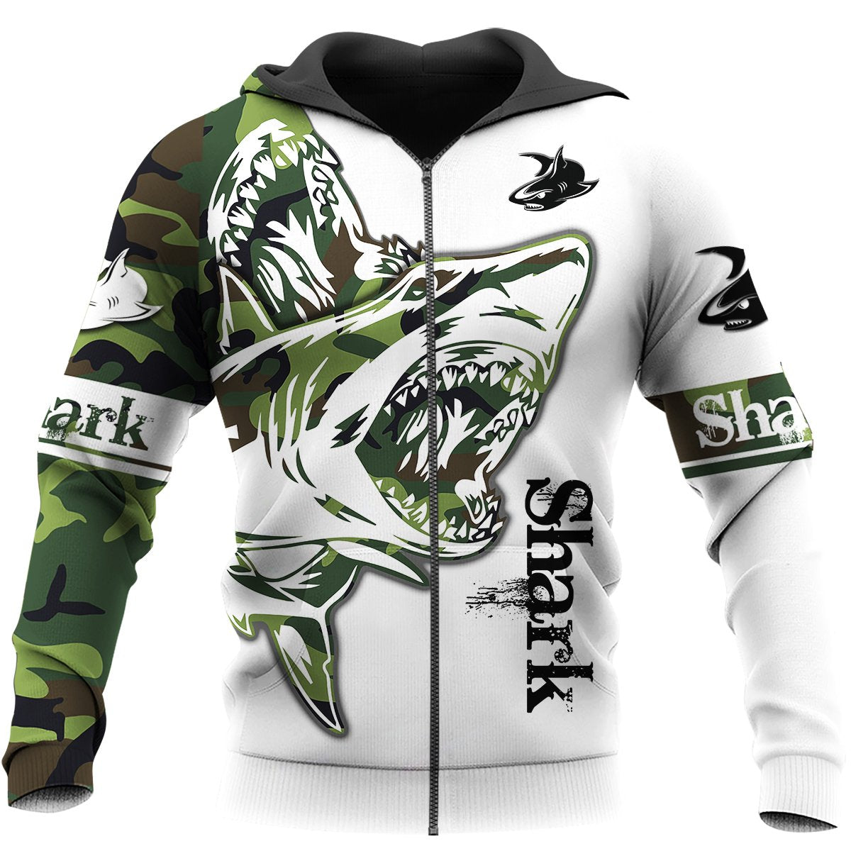 Love Shark 3D All Over Printed Shirts For Men and Women TT072056-Apparel-TT-Zipped Hoodie-S-Vibe Cosy™