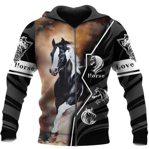 Beautiful Horse 3D All Over Printed shirt for Men and Women HR15-Apparel-NNK-Zipped Hoodie-S-Vibe Cosy™