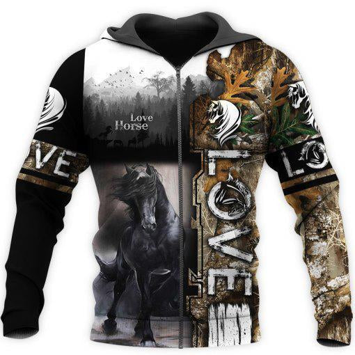 Love Horse 3D All over print for Men and Women shirt HR13-Apparel-TA-Zipped Hoodie-S-Vibe Cosy™