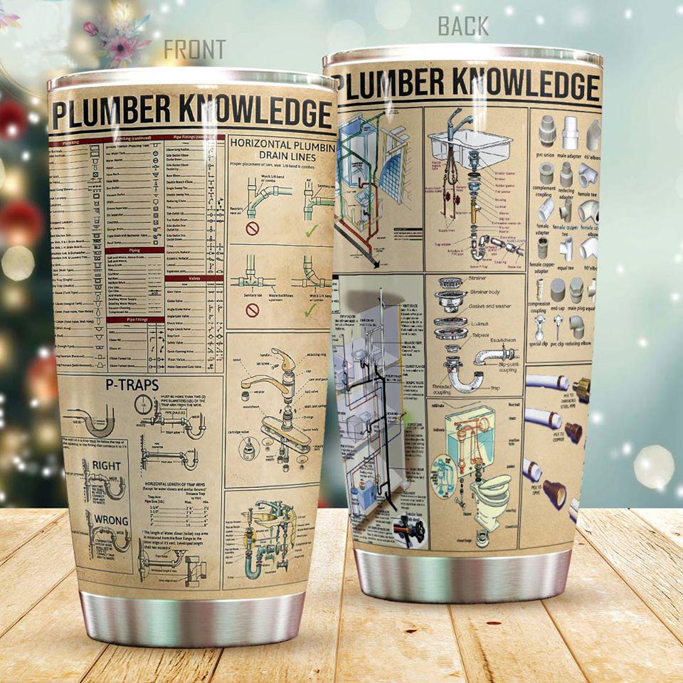 Plumber Knowledge Stainless Steel Tumbler 20 Oz NMT0203100-Tumbler-NM-Vibe Cosy™