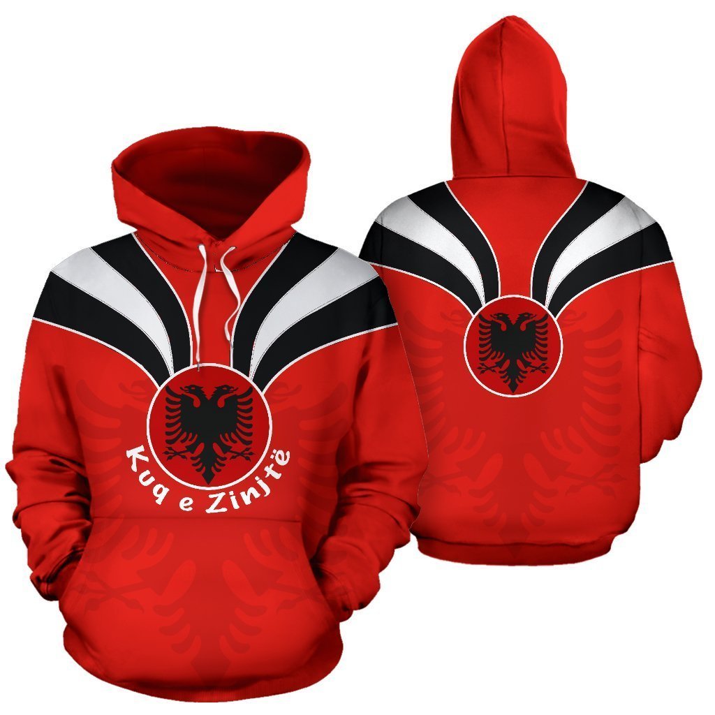 Albania Football Hoodie - Kuq e Zinjtë NNK 1124-Apparel-NNK-Hoodie-S-Vibe Cosy™