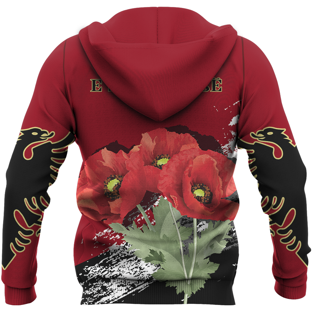 Albania - Poppy National Flower Special Hoodie NNK 1129-Apparel-NNK-Zip-Up Hoodie-S-Vibe Cosy™