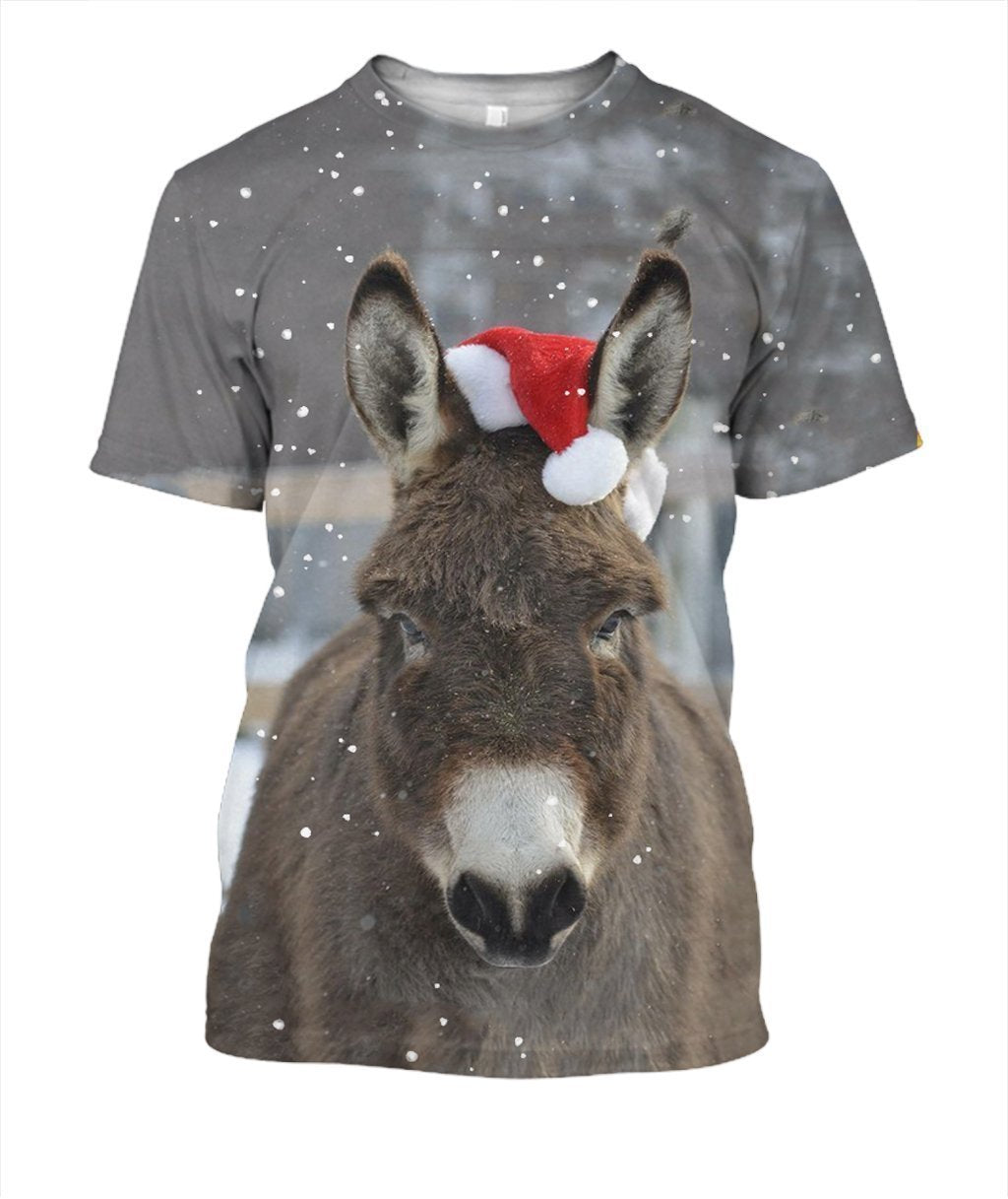 3D All Over Print Christmas Donkey-Apparel-NTT-T-Shirt-S-Vibe Cosy™