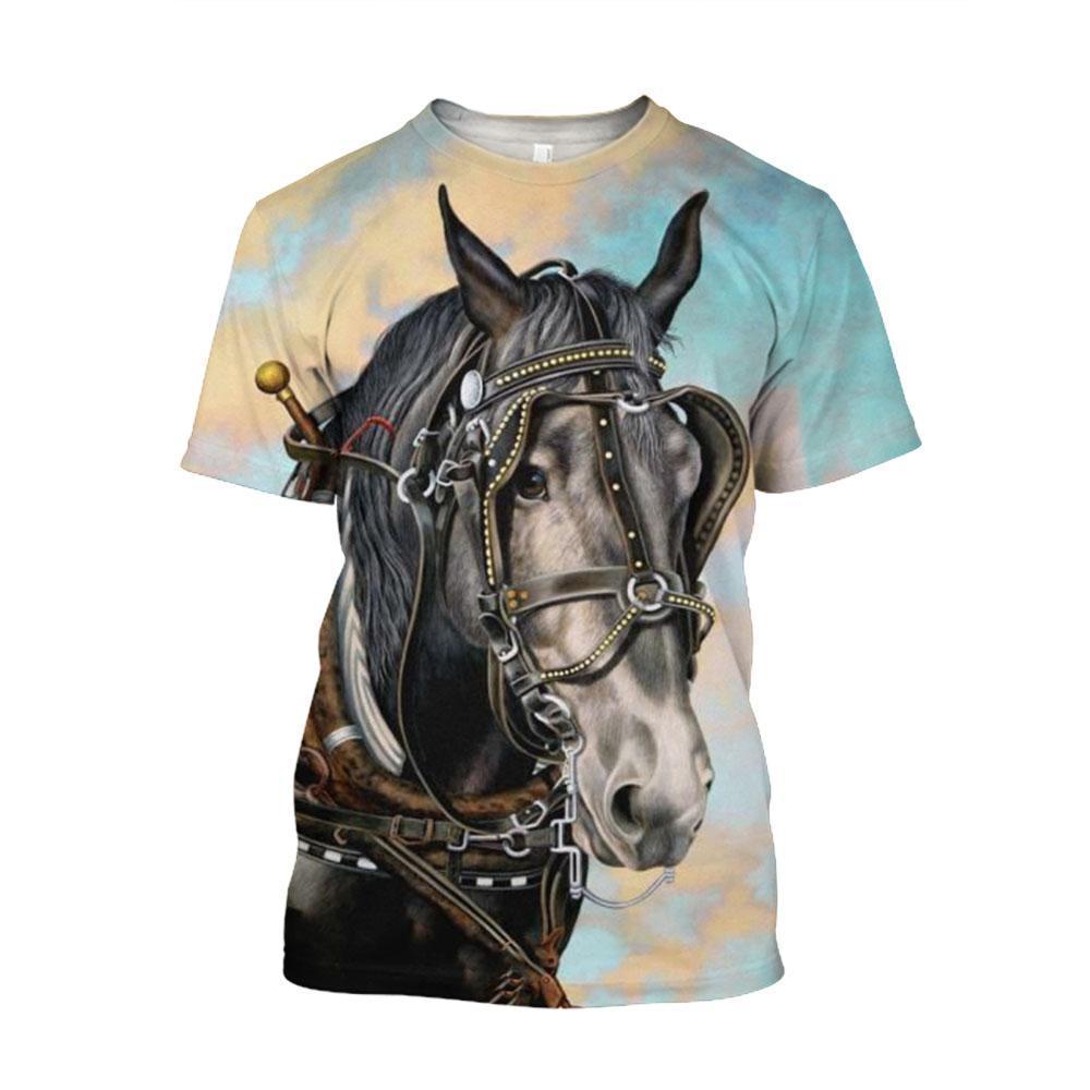 3D All Over Print Black Horse-Apparel-NTT-T-Shirt-S-Vibe Cosy™