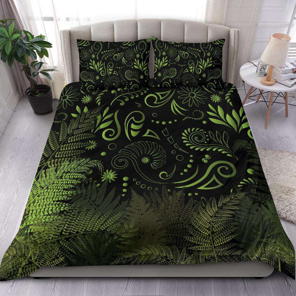 New Zealand Bedding Set Silver Fern Aotearoa Vibes Original