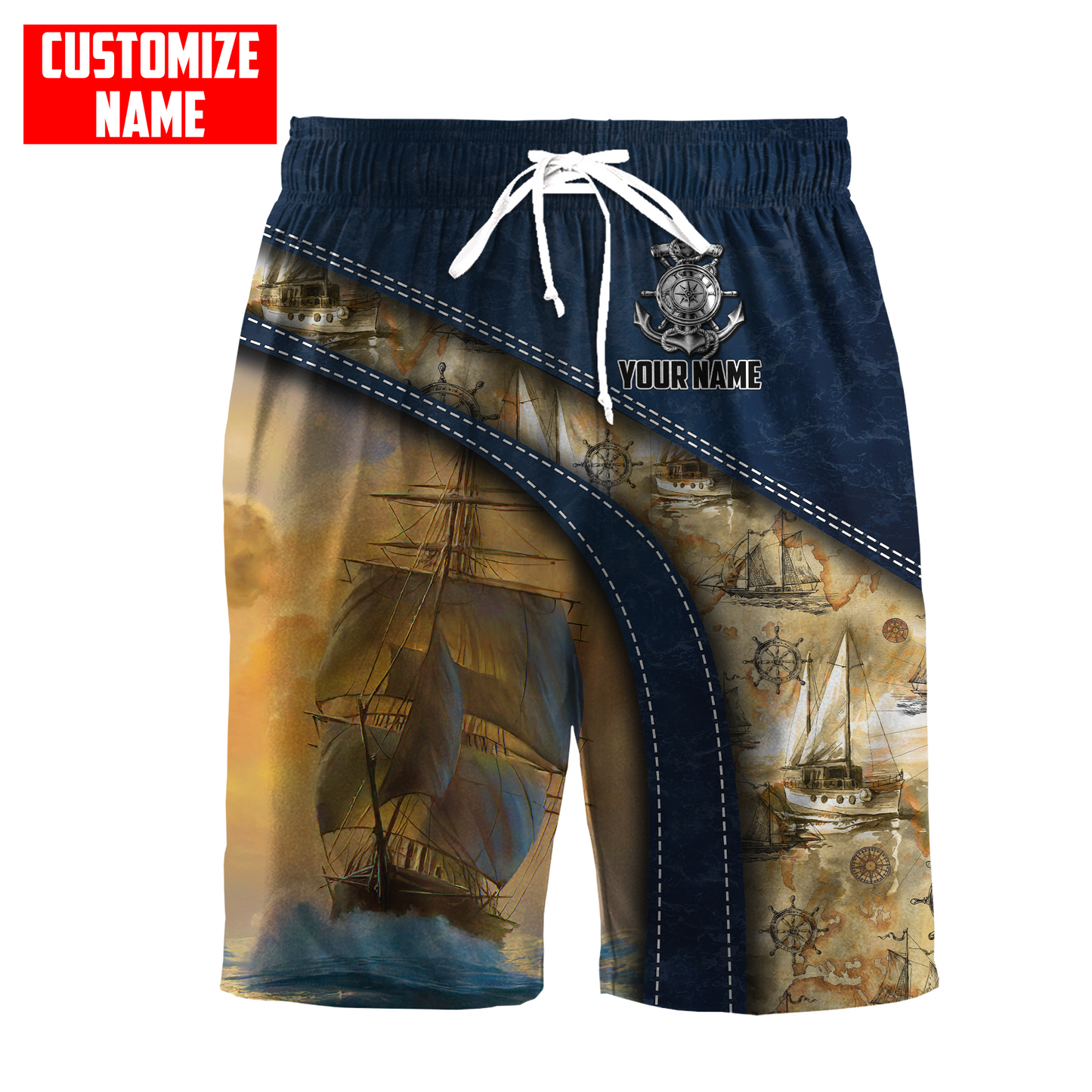 Customized Name Sailor 3D All Over Printed Shirts