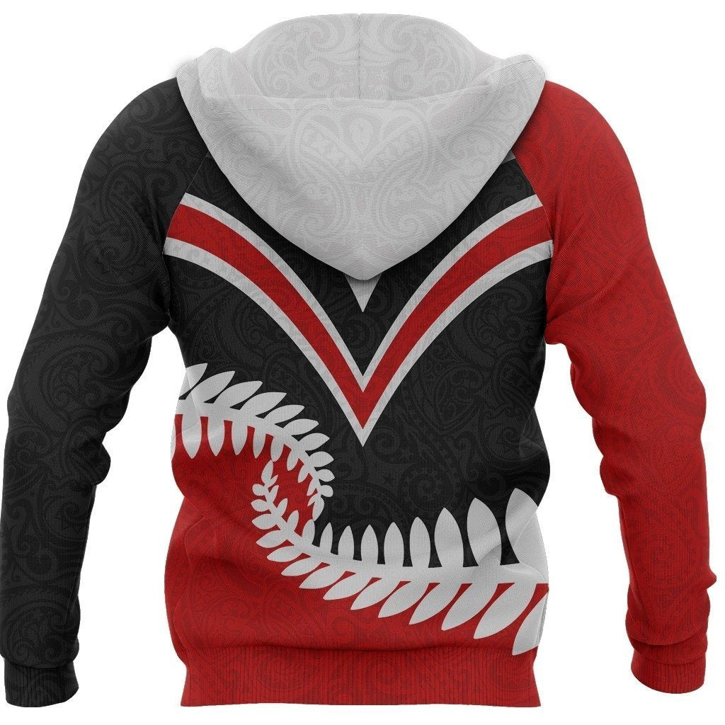 New Zealand-Aotearoa Hoodie Silver Fern PL256-Apparel-PL8386-Zipped Hoodie-S-Vibe Cosy™