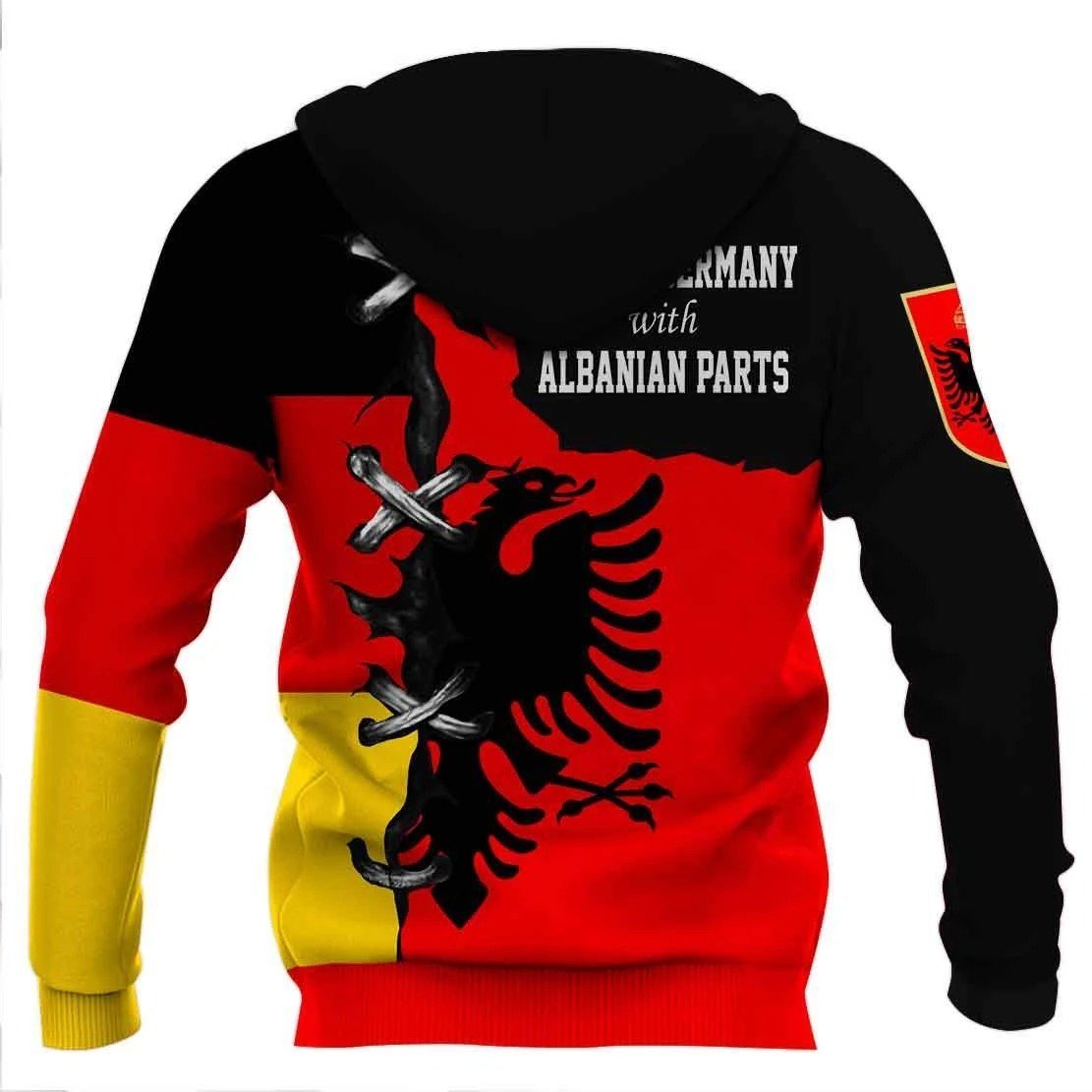 Flag of Germany and Albanian parts 3d all over shirts for men and women PL-Apparel-PL8386-Hoodie-S-Vibe Cosy™
