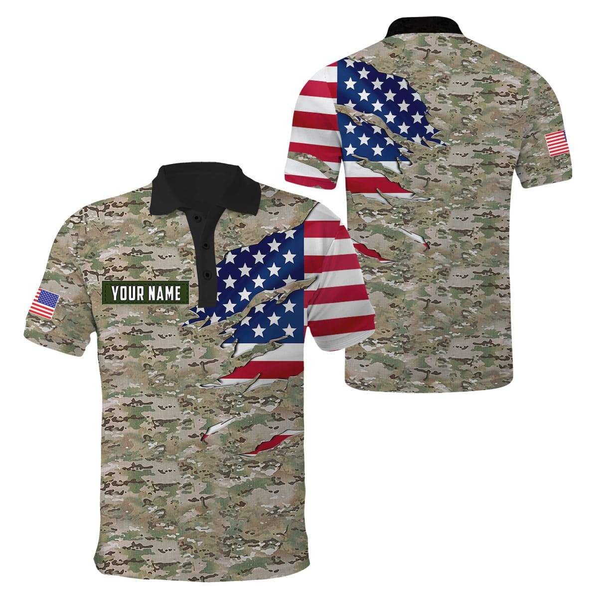 Remembrance The United States Camo Soldier 3D print shirts
