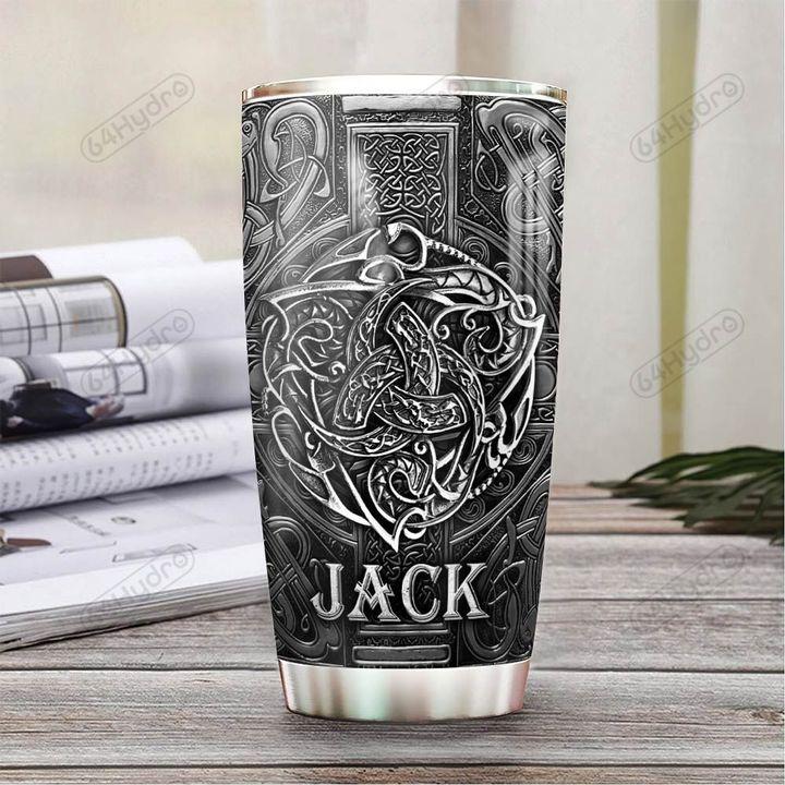 Personalized Viking Raven Metal Style Stainless Steel Tumbler 25022102.CXT Custom Name XT