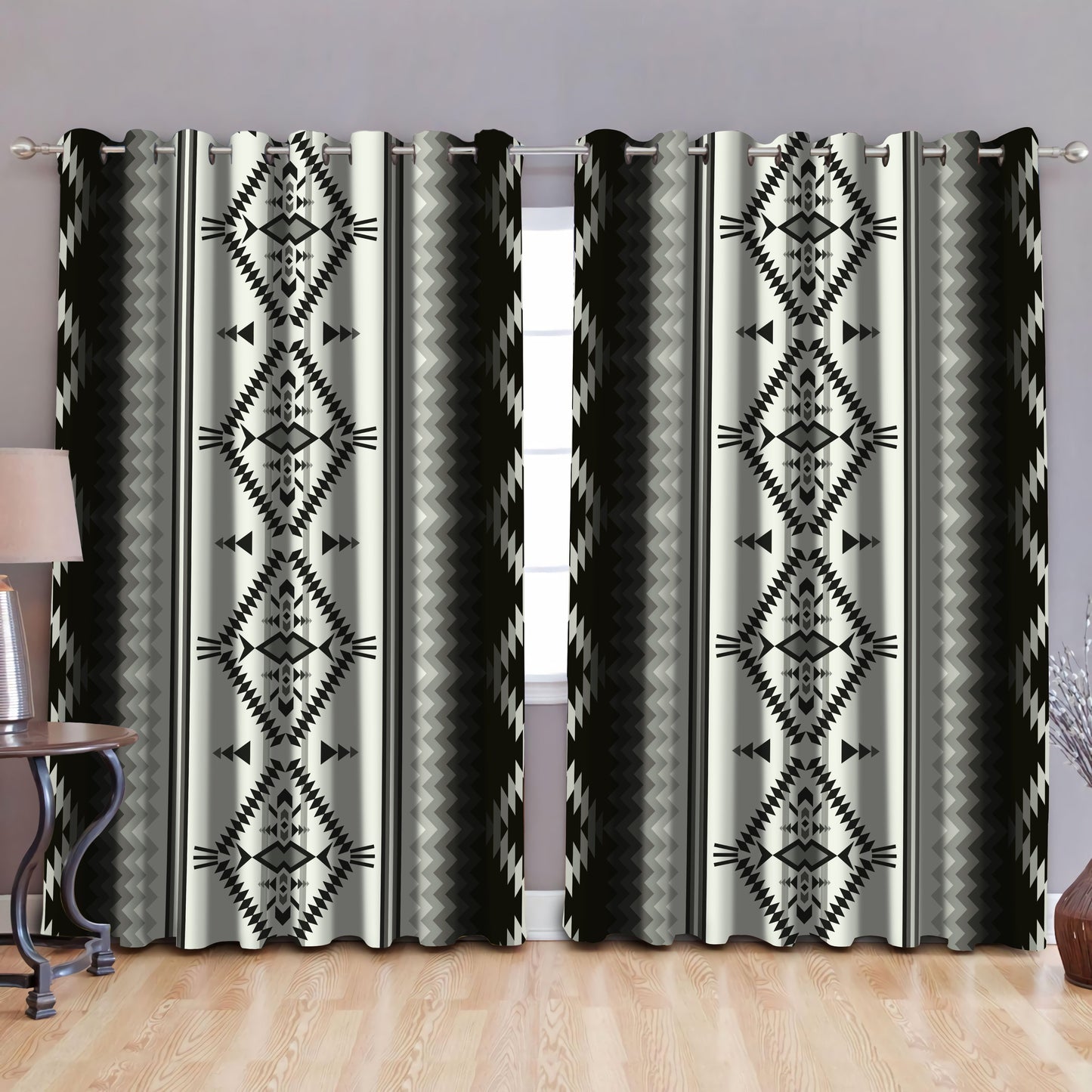 Native American Pattern Blackout Thermal Grommet Window Curtains Pi190513-Curtains-MP-52'' x 63''-Vibe Cosy™