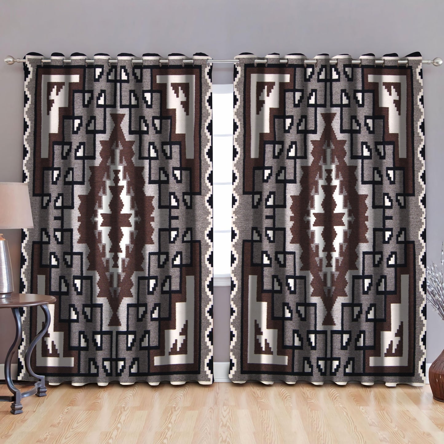 Native American Pattern Blackout Thermal Grommet Window Curtains Pi190506-Curtains-MP-52'' x 63''-Vibe Cosy™