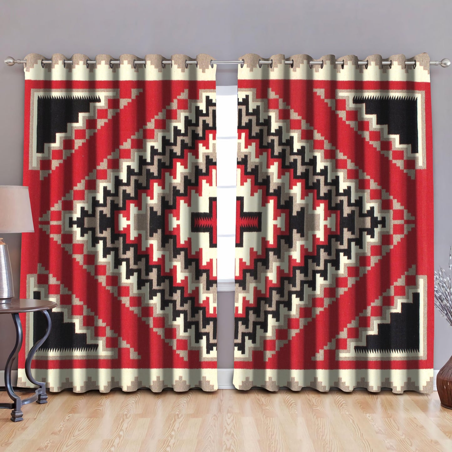 Native American Pattern Blackout Thermal Grommet Window Curtains Pi190507-Curtains-MP-52'' x 63''-Vibe Cosy™