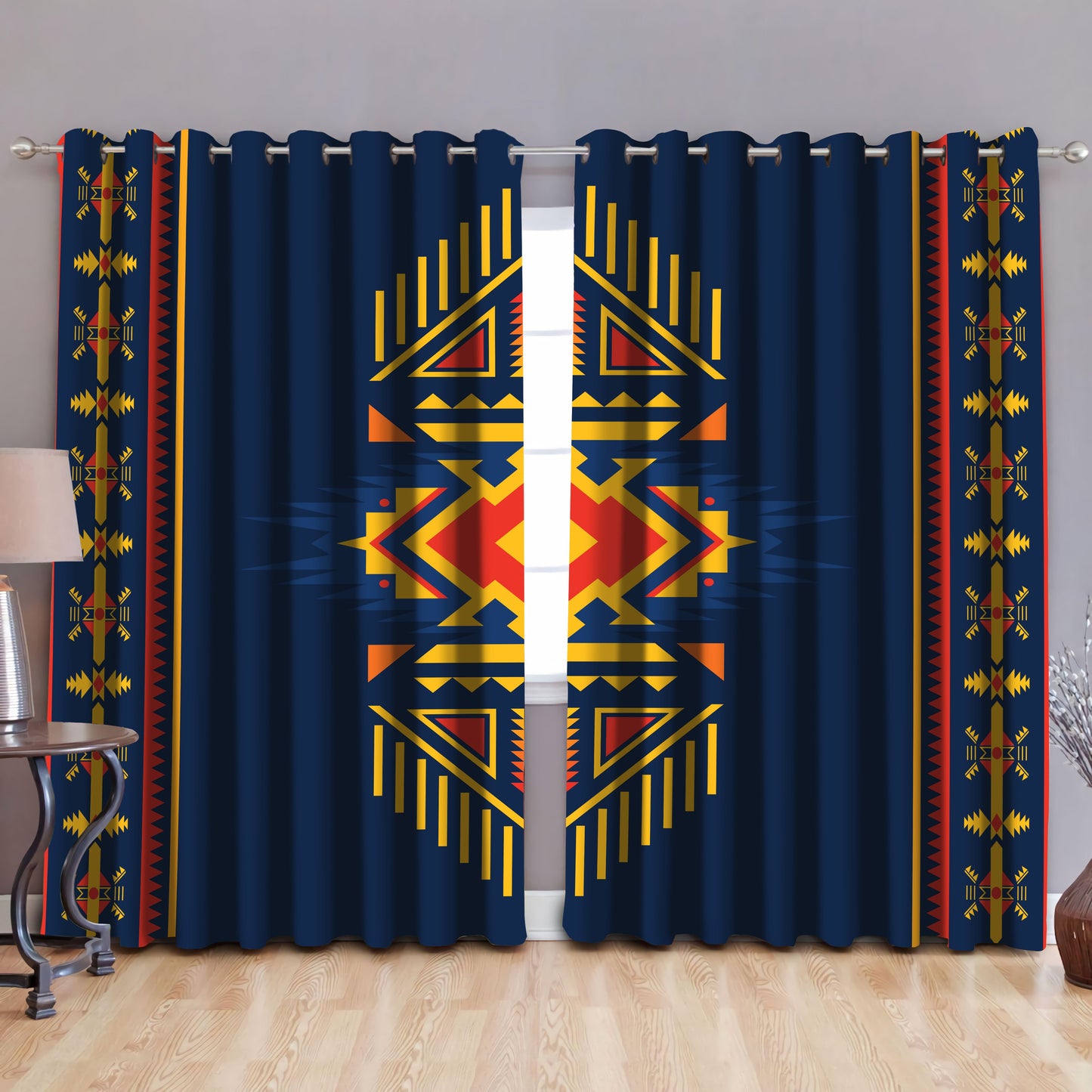 Native American Pattern Blackout Thermal Grommet Window Curtains Pi30052004-Curtains-MP-52'' x 63''-Vibe Cosy™