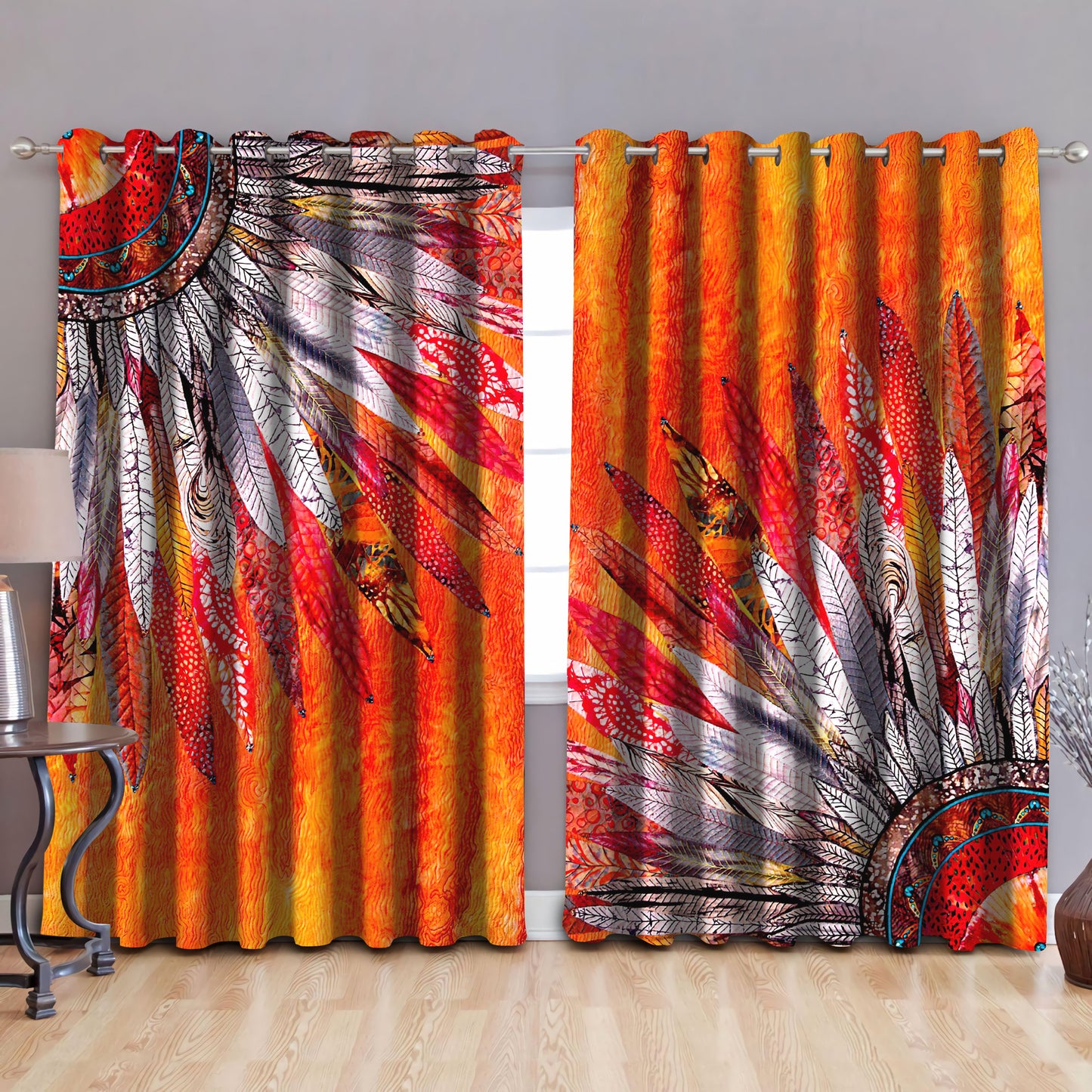 Native American Pattern Blackout Thermal Grommet Window Curtains Pi30052014-Curtains-MP-52'' x 63''-Vibe Cosy™