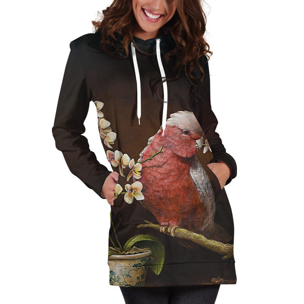 All Over Printed Parrots Hoodie Dress H301B-Apparel-HbArts-Hoodie Dress-S-Vibe Cosy™