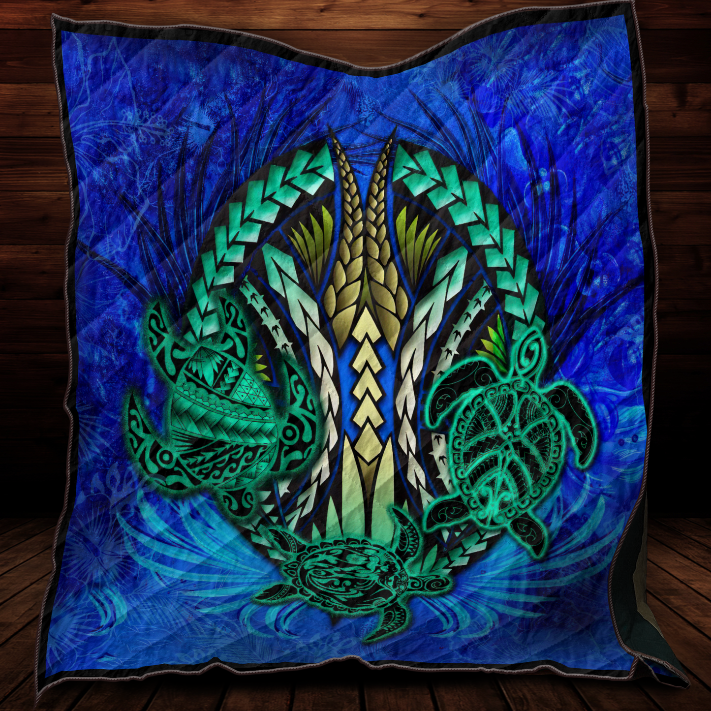 Premium Three Blue Turtles Quilt