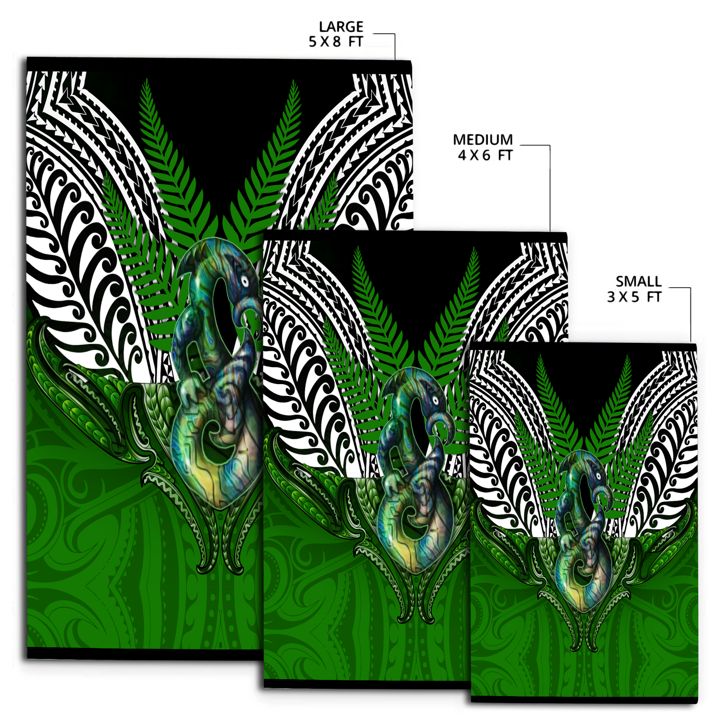 Premium Manaia n Silver Fern Rug